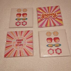Othr Retro Groovy Wall Art Set - Pink, Orange, Yellow